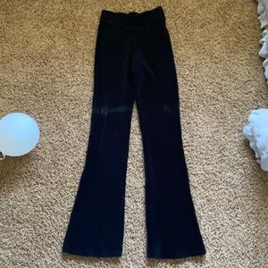 Black Fuzzy Ribbed Flare Pants